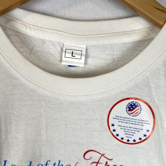 USA Disabled American Veterans Mens L T-shirt Land of the Free Home of the Brave - Picture 3 of 7